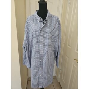 King Size KS Signature Men's Long Sleeve Blue Button Down Shirt 20 33/4 Big